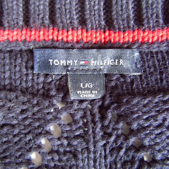 Tommy Hilfiger Blue Knit Jumper Pullover Sweater L - Picture 7 of 8